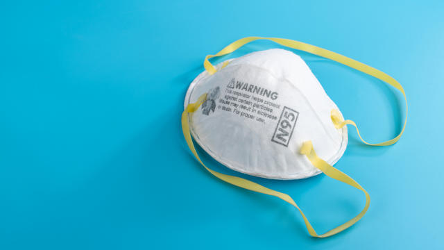 Surgical mask on white background 