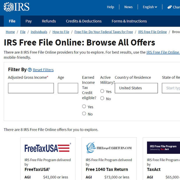 How can I file my taxes online for free in 2022? 