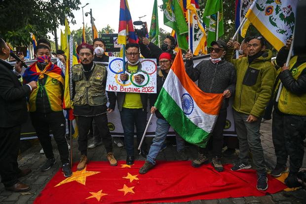 INDIA-CHINA-TIBET-OLY-BEIJING-2022-PROTEST 