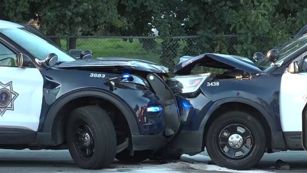 Stolen SJPD cruiser collision 