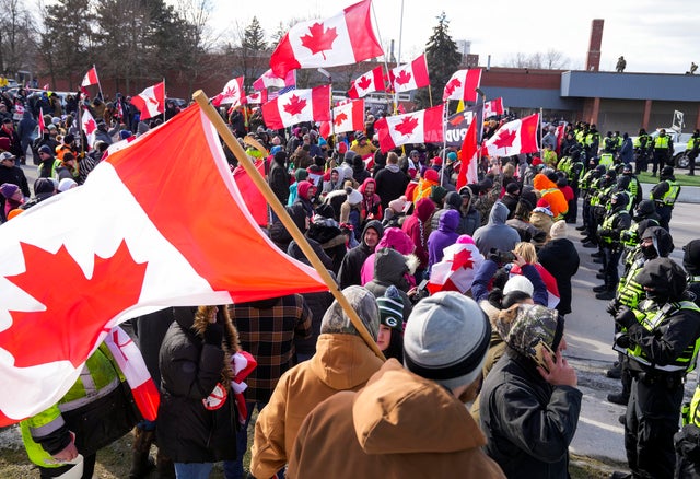 APTOPIX Virus Outbreak Canada Protests 