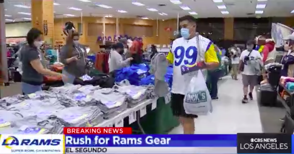 Rams Fans Rush To Grab Super Bowl Merchandise Already Available In Stores -  CBS Los Angeles