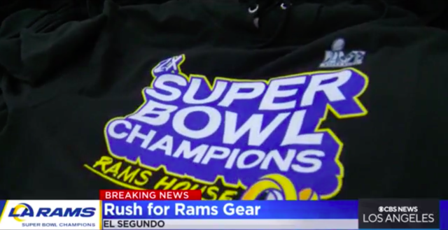 Rams Fans Rush To Grab Super Bowl Merchandise Already Available In Stores -  CBS Los Angeles