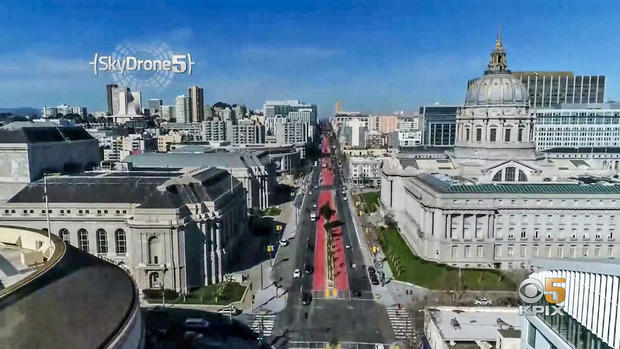 Aerial View of Van Ness Ave. in San Francisco 