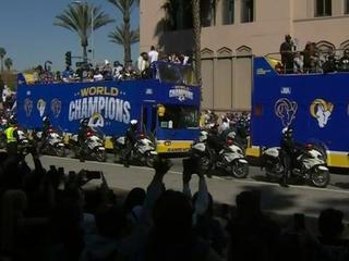 Rams Super Bowl parade: Victory celebration underway from Shrine Auditorium  to LA Coliseum - ABC7 Los Angeles