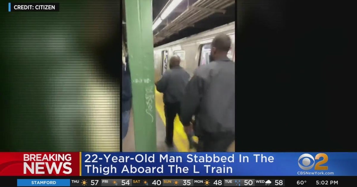 NYPD: Man stabbed on L train, suspect on the run - CBS New York