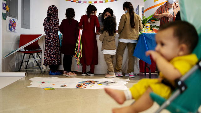 FILE PHOTO: Afghan evacuees participate in art initiatives as they arrive at Philadelphia International Airport 