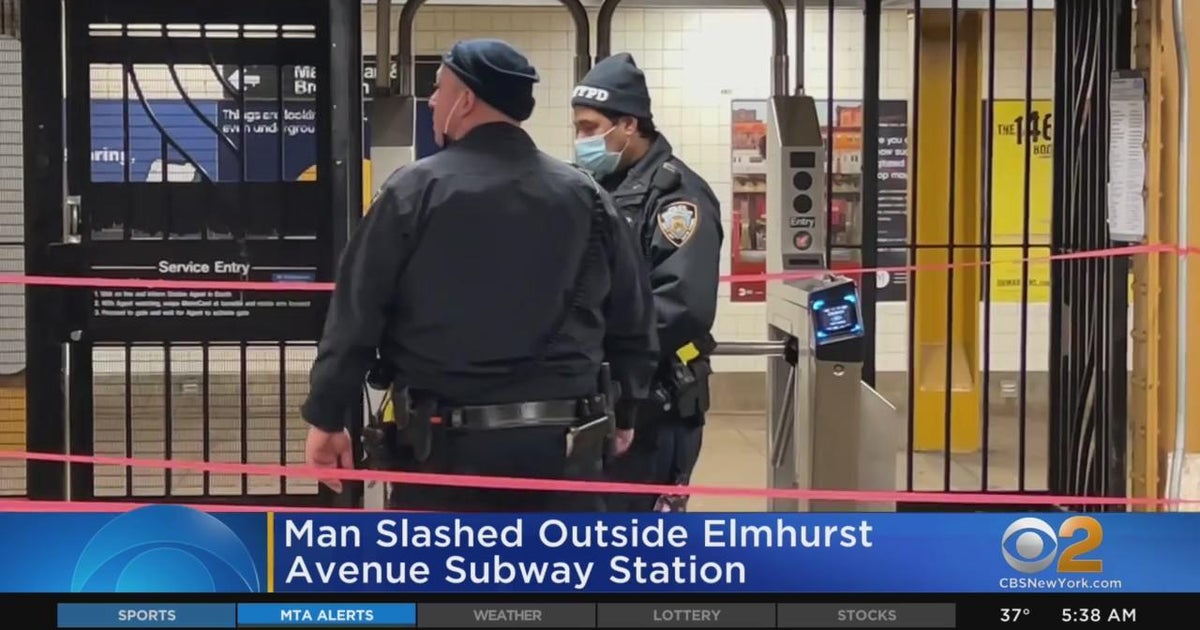 Man slashed outside Queens subway station - CBS New York