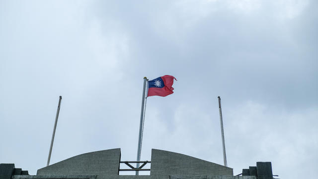 Taiwan flag seen on the top of a Military Police Corps 