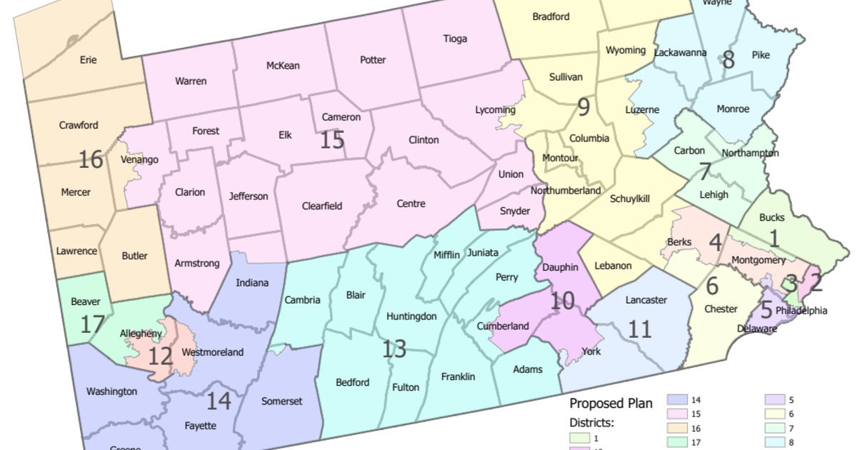 Pennsylvania Congressional District Map Lawsuit Ends Quietly - CBS ...