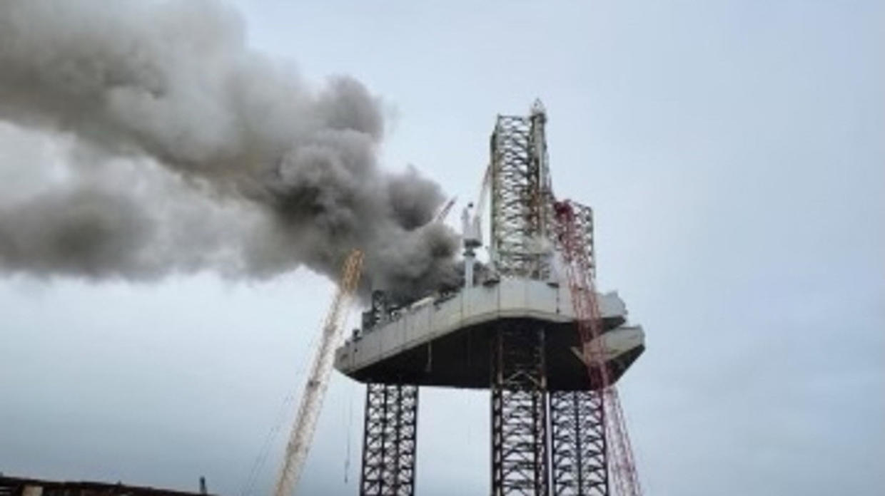 Workers Rescued After Oil Rig Fire Breaks Out Near Port Arthur CBS Texas