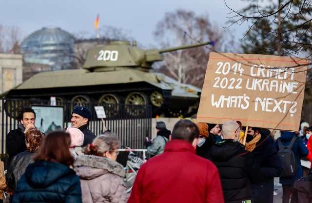 Berlin Holds Large Anti-War Rally As Ukraine Battles Russian Invasion 