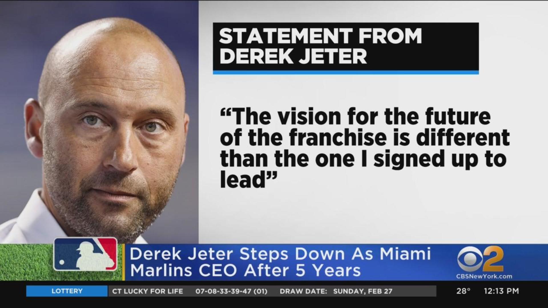 Derek Jeter stepping down from Marlins