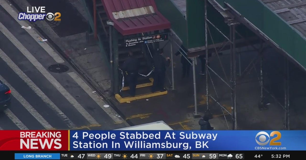 4 people stabbed at subway station in Williamsburg, Brooklyn - CBS New York