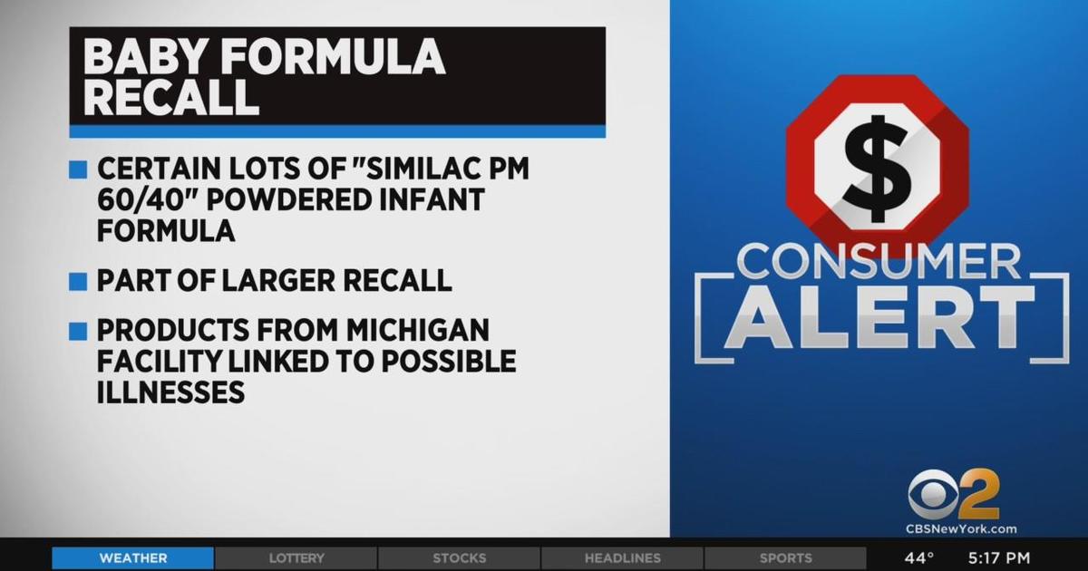 Baby formula recall expanded CBS New York