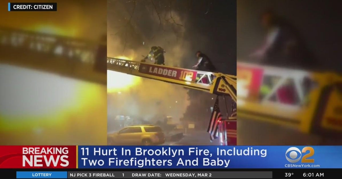 Nearly a dozen hurt in Brooklyn fire - CBS New York