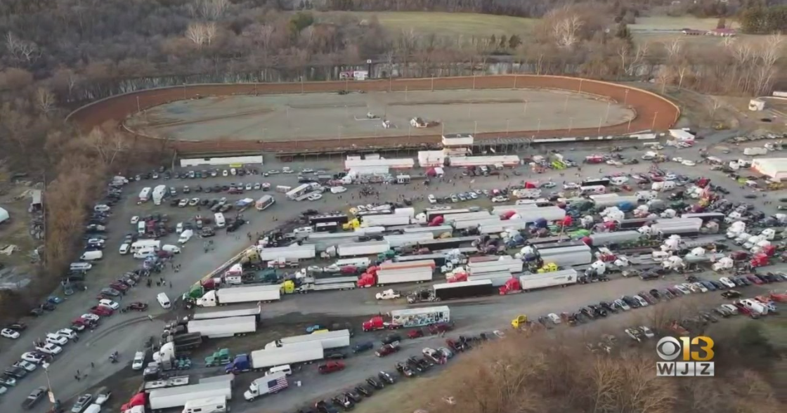 People's Convoy Truckers Make Protest Pit Stop In Hagerstown - CBS ...