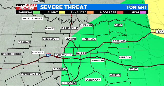 Marginal Risk Of Strong To Severe Storms Later Tonight As Cold Front ...