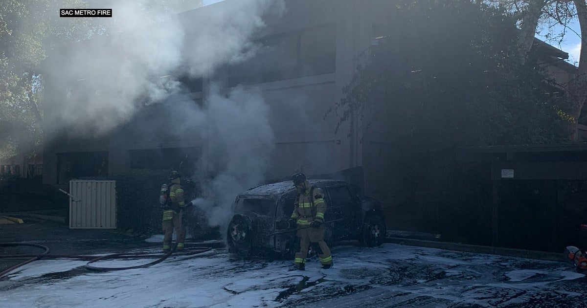 Crews Stop Vehicle Fire From Spreading To Rancho Cordova Building - CBS ...