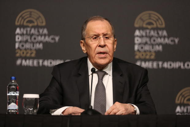 Russian Foreign Minister Lavrov attends a news conference in Antalya 