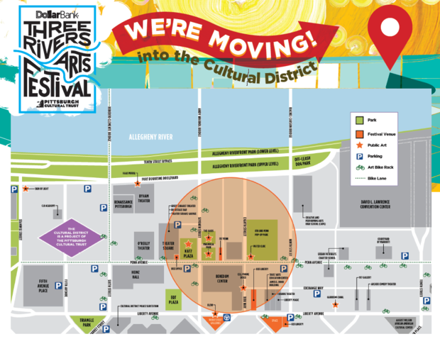 three rivers arts festival cultural district map 