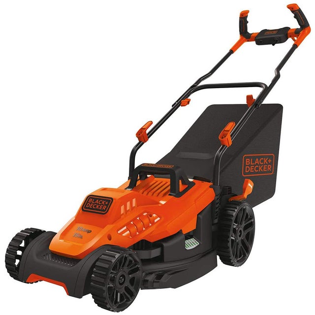Black + Decker electric lawn mower with bike handle 