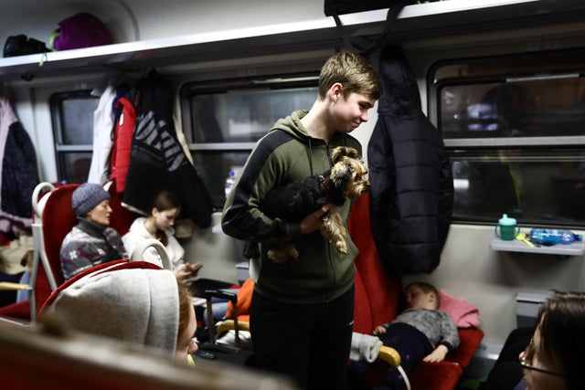 People Fleeing From Ukraine Arrive In Krakow, Poland 