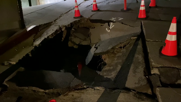 Water Main Break Creates Sinkhole In Hollywood Hills Neighborhood 