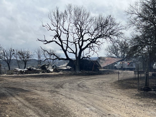 Big L fire damage along Hood and Erath County line 