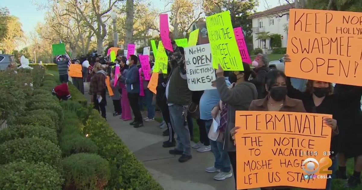 Vendors for threatened North Hollywood swap meet hold protest outside