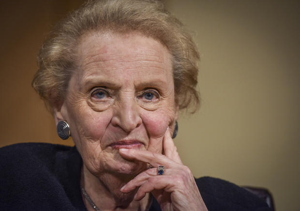 Former U.S. Secretary of State Madeleine Albright participates in a moderated conversation about her new book, Fascism: A Warning, for Georgetown University students, faculty and staff in Washington, DC. 