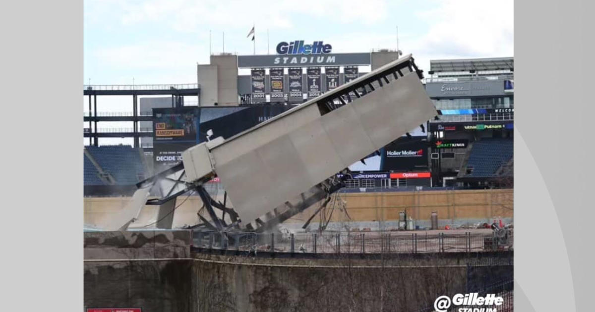 Gillette Stadium Lighthouse Taken Down As Construction Continues - CBS  Boston