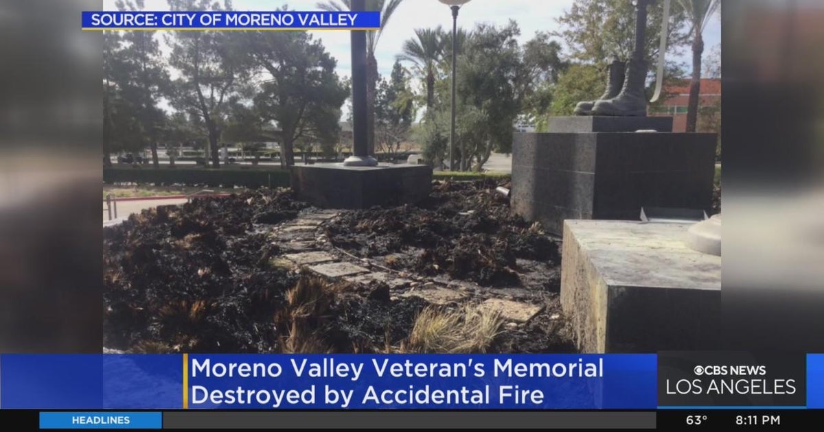 Moreno Valley Veterans Memorial fire cause determined accident CBS