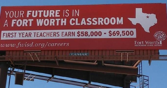 Fort Worth ISD billboards recruiting teachers outside Texas CBS DFW