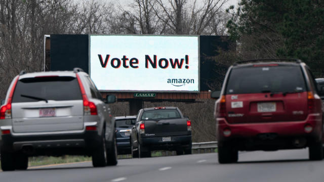 "Vote now" sign outside Bessemer, Alabama 