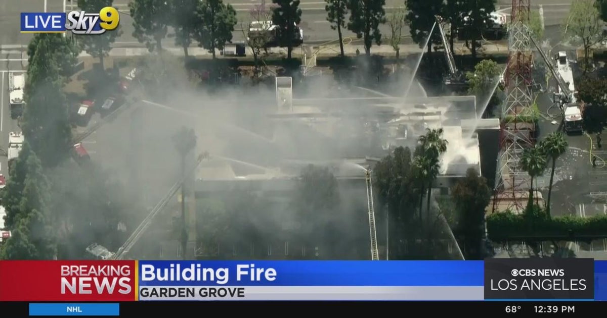 Firefighters battle thirdalarm fire at Garden Grove building CBS Los