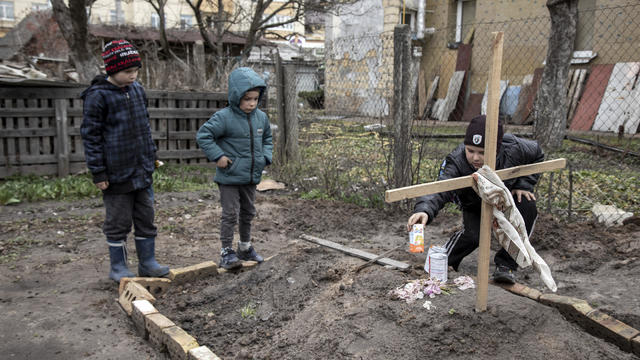 Destruction in Bucha after withdrawal of Russian troops 