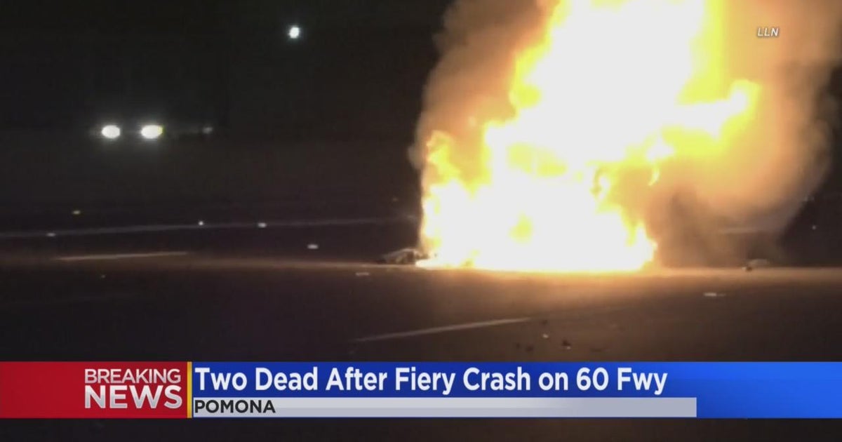 2 killed in multi-car fiery crash on 60 Freeway in Pomoma - CBS Los Angeles