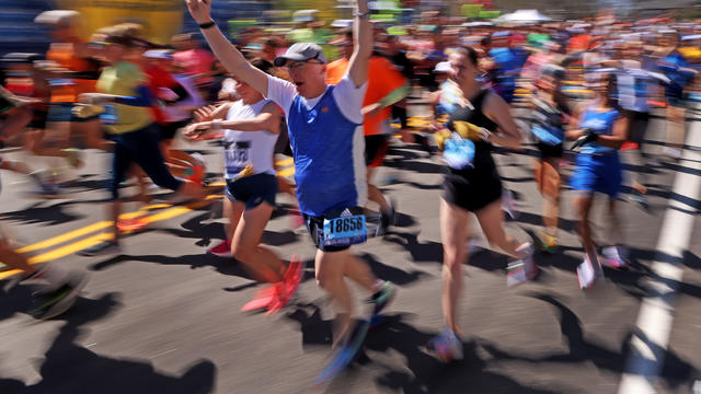 man running on a treadmill 