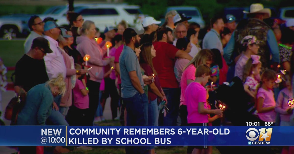 Community remembers 6-year-old killed by school bus - CBS Texas
