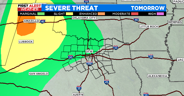 Strong to severe storms possible tomorrow evening - CBS Texas