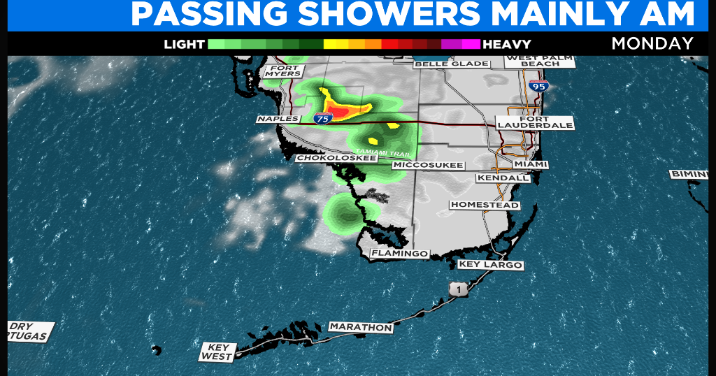 Miami Weather: Brief Passing Showers Next Few Days - CBS Miami