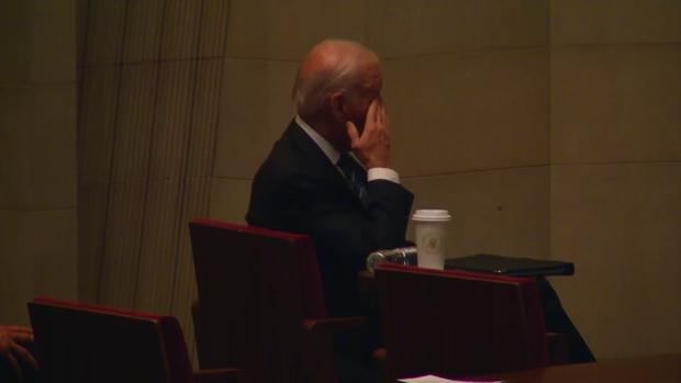 President Biden wipes away tears at Walter Mondale's memorial service 