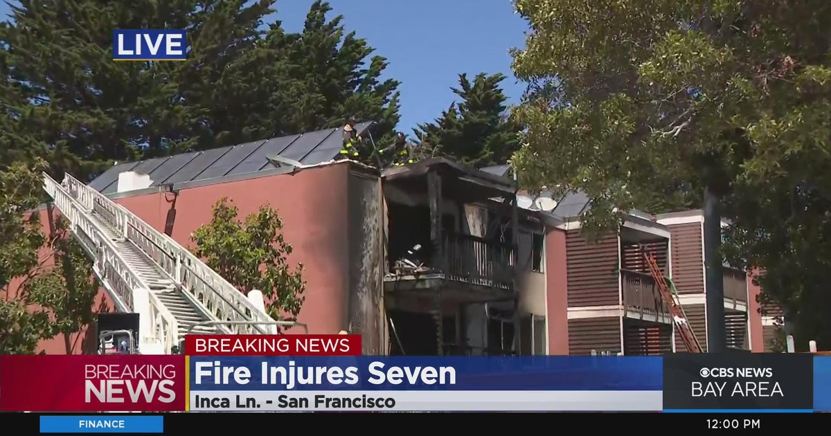 7 injured, 1 critically, in 2-alarm San Francisco apartment fire - CBS ...