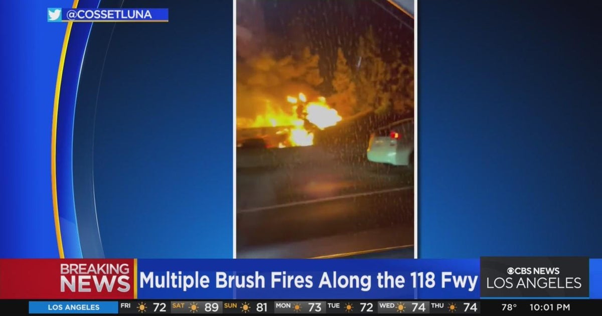 Multiple brush fires break out along 118 Freeway in Porter Ranch, Granada Hills - CBS Los Angeles