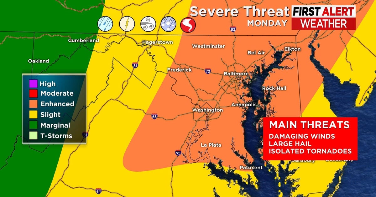 First Alert Forecast: Severe Storms Expected Monday - CBS Baltimore