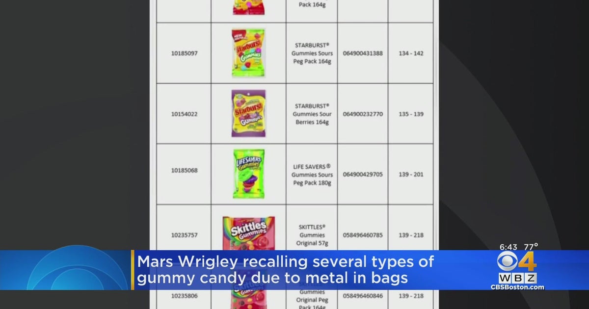 Varieties of Starburst, Skittles and Life Savers gummies recalled CBS