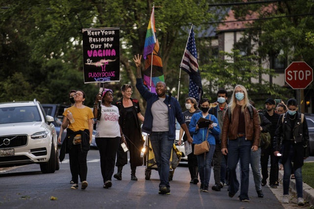Demonstrators Hold Protest At Homes Of Conservative Justices Of Supreme Court 