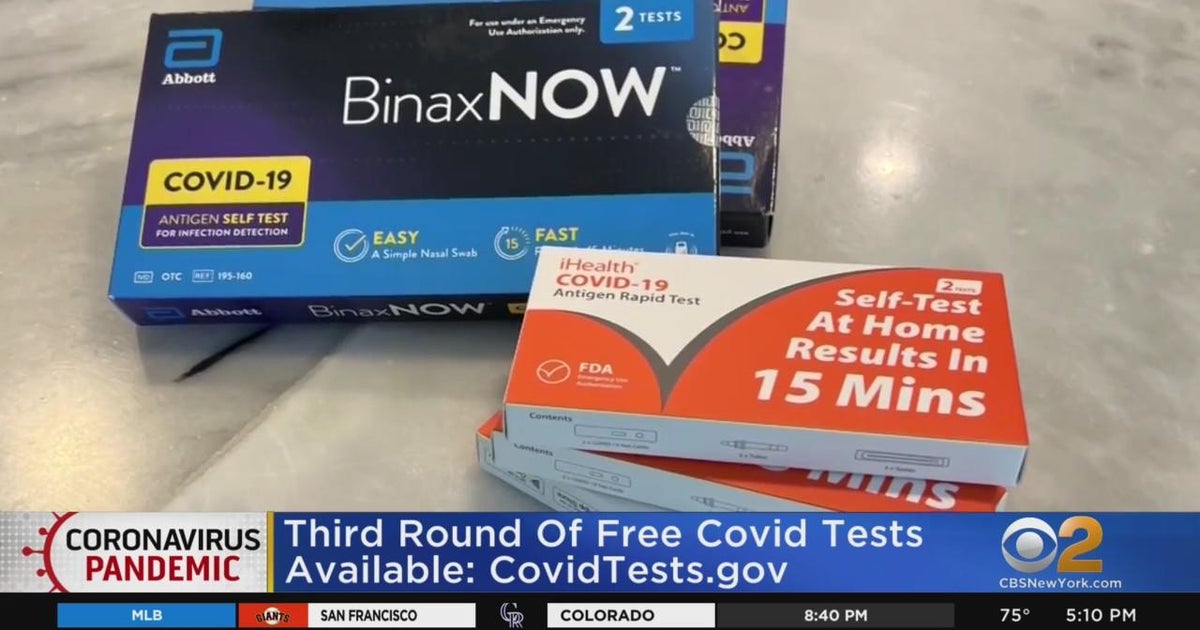 Third round of free COVID tests available from government CBS New York