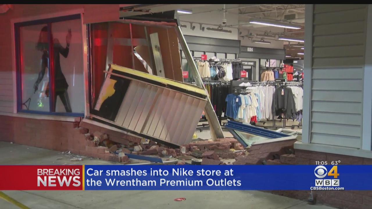 SUV into Nike Store at Outlets - CBS Boston